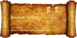 Bacher Kitti névjegykártya